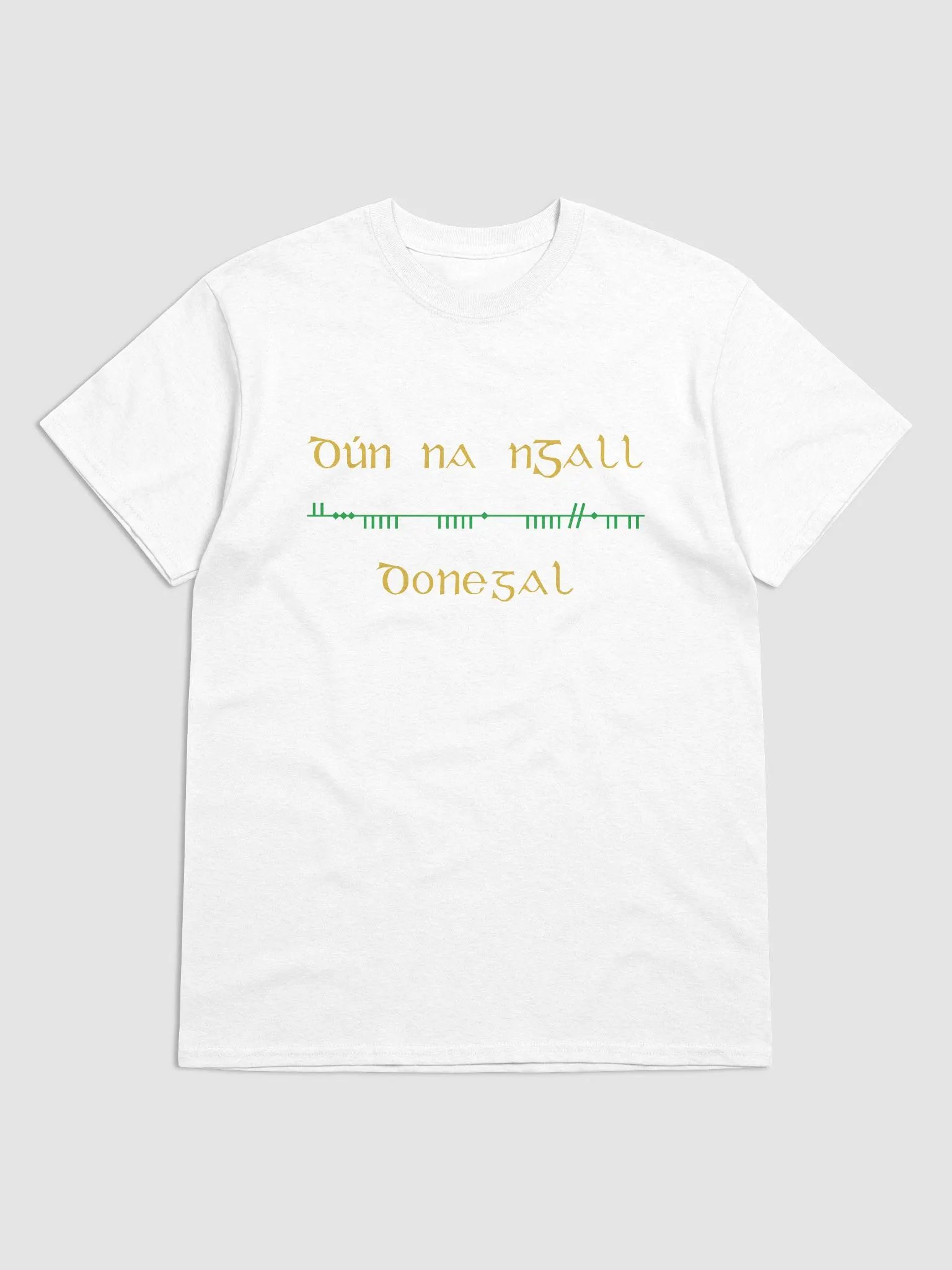 Donegal/Dún na nGall, Scholastic style Ogham printed T-shirt product image (1)