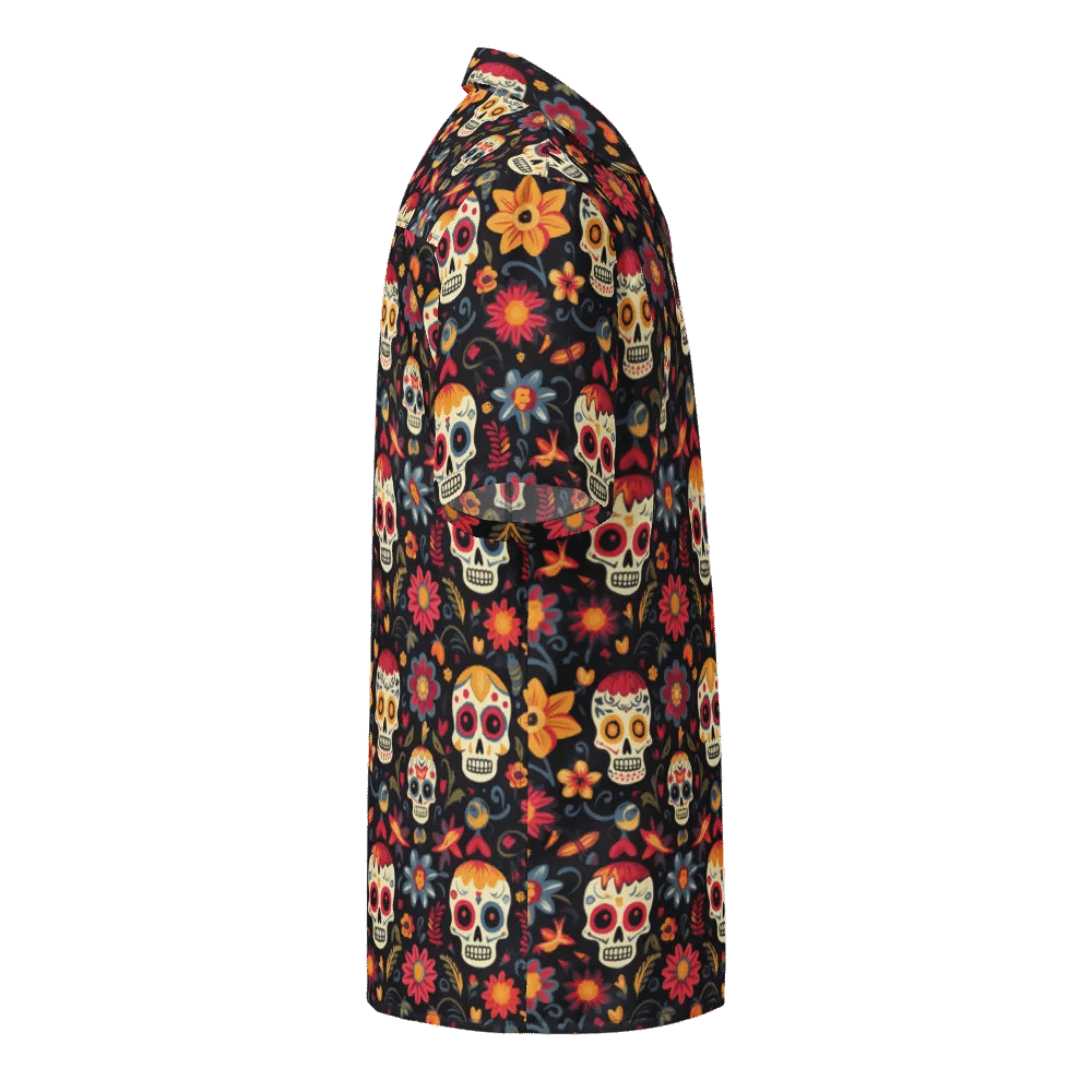 Sugar Skull Pattern-Seamless Day of the Dead Design Hawaiian Shirt product image (4)