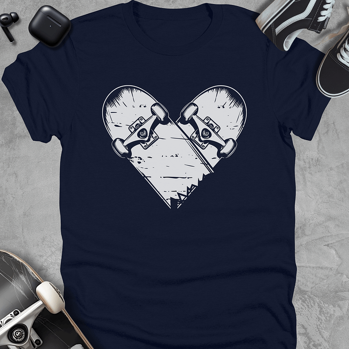 Skateboard heart, Skateboarding t-shirt, Unisex product image (3)