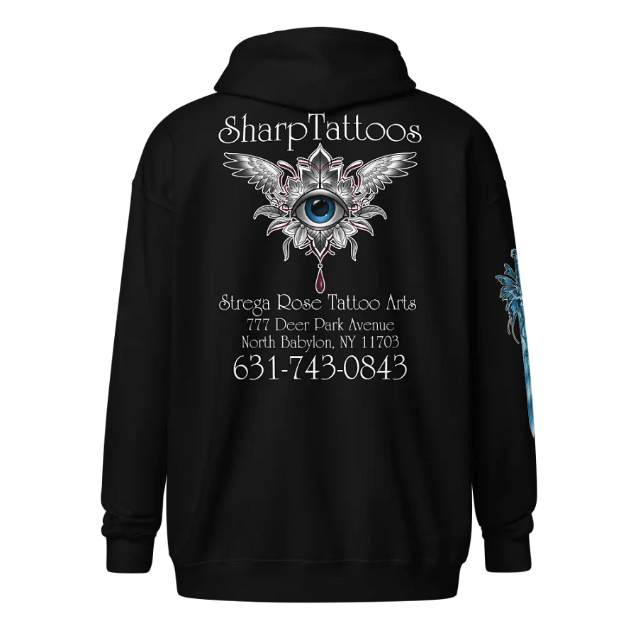 SharpTattoos @ StregaRose (Blue) Zip Hoodie product image (6)