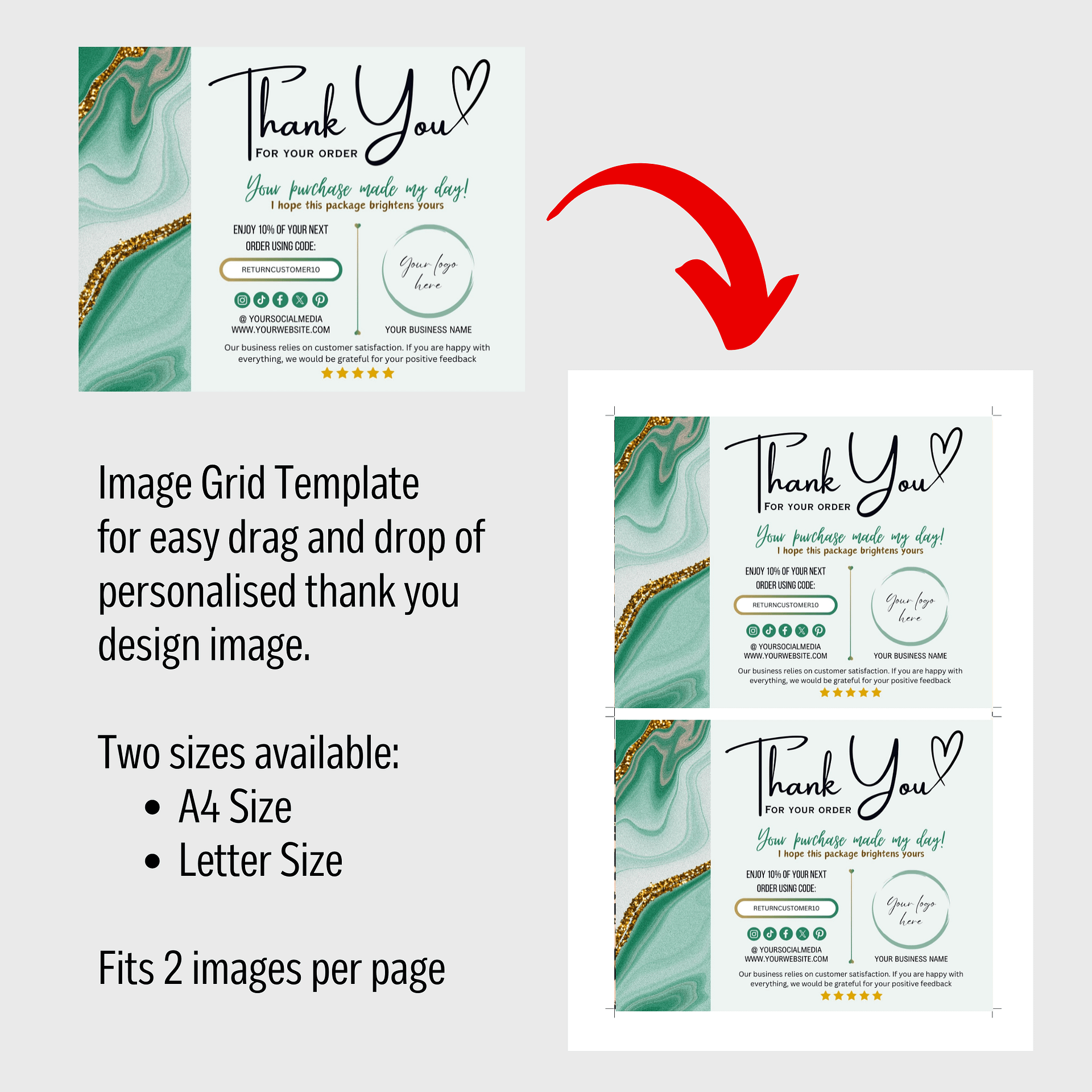 Esmeralda - Thank You Card Template product image (8)