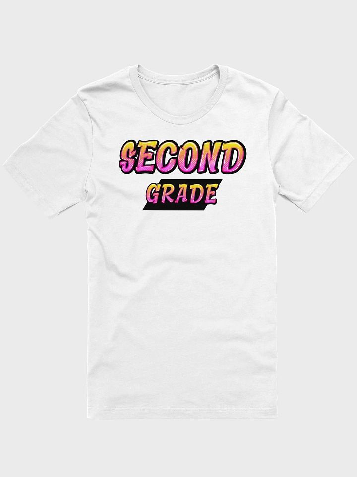 SECOND GRADE Teacher Shirt - Pink + Yellow Bold Letters product image (2)