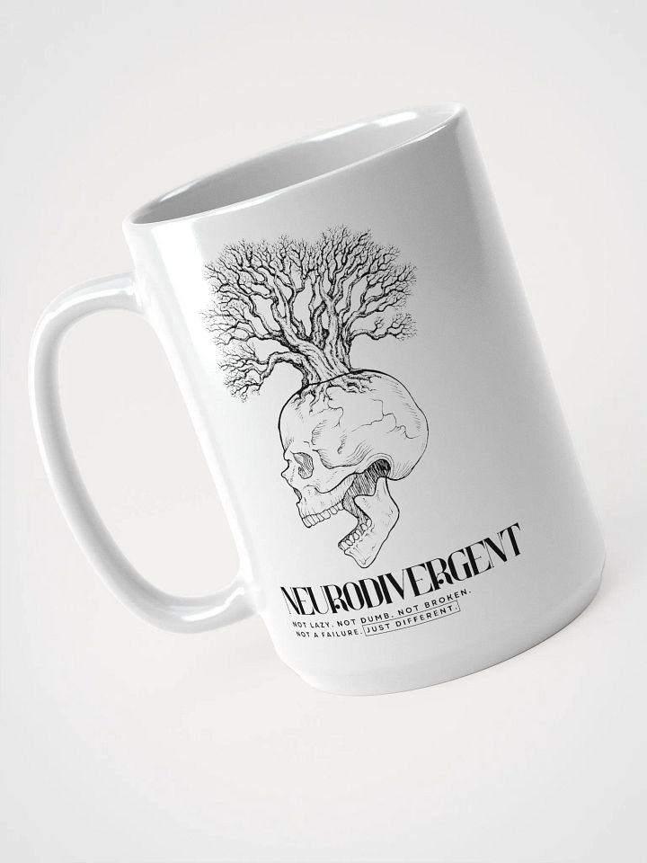 NEURODIVERGENT SKULL white glossy mug product image (1)