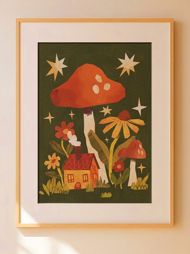 Mushroom Cottage Print product image (1)