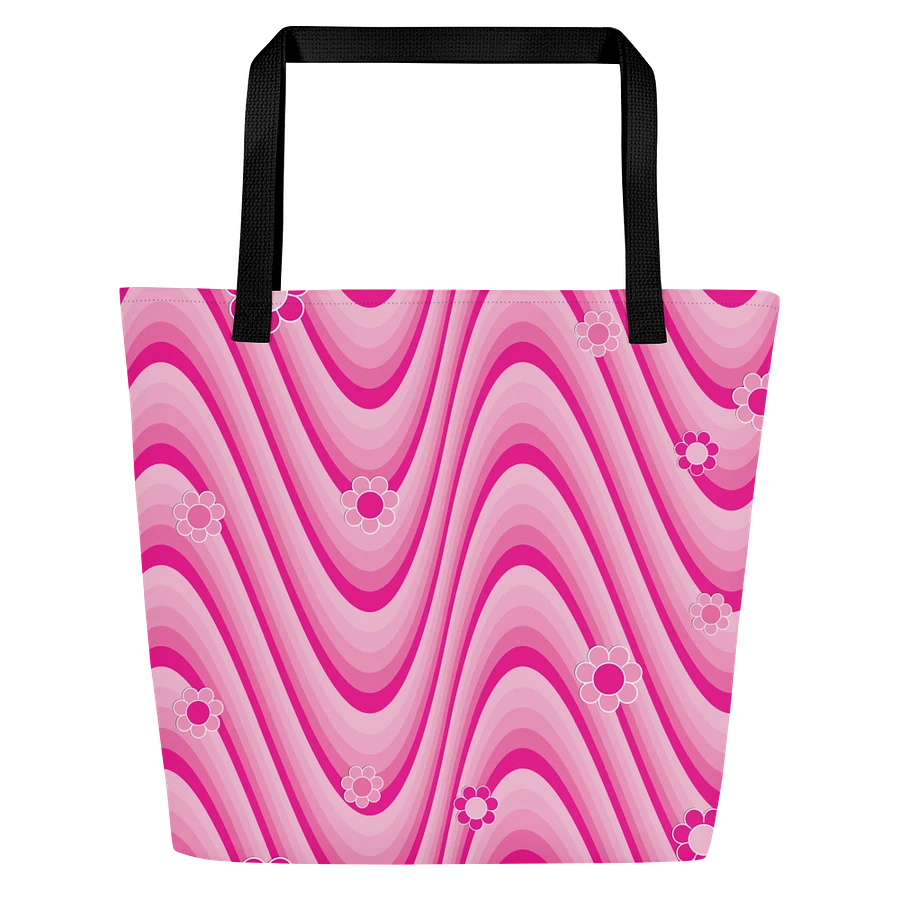 Retro Flowers Pink Wave Tote Bag product image (1)