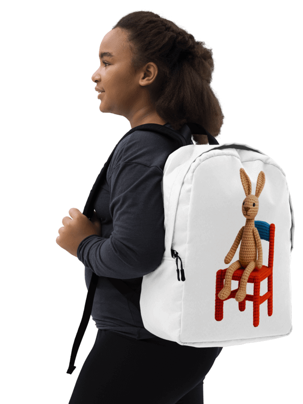 Hare on a Chair Backpack: Whimsical Handcrafted Crochet Art product image (2)