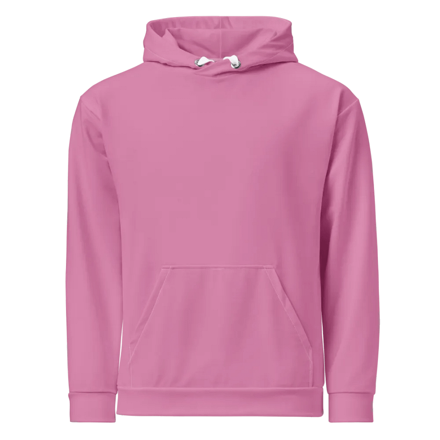Plain Medium Carnation Pink True Summer Unisex Recycled Polyester Heavyweight Premium Hoodie by Treasure Pie product image (1)