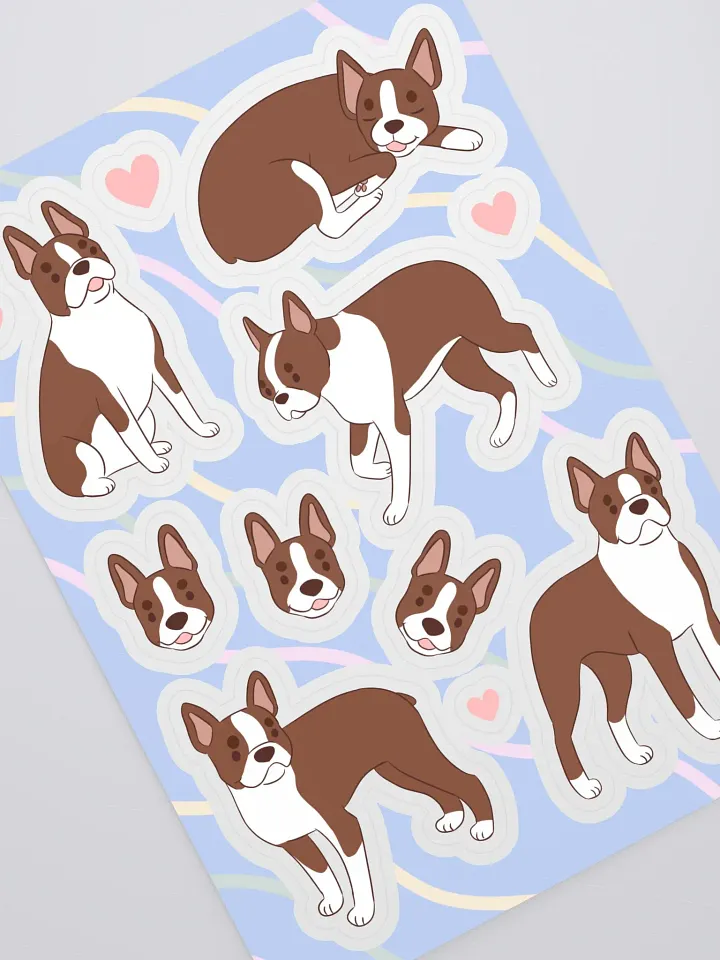 Boston Terrier Love Sticker Sheet product image (2)