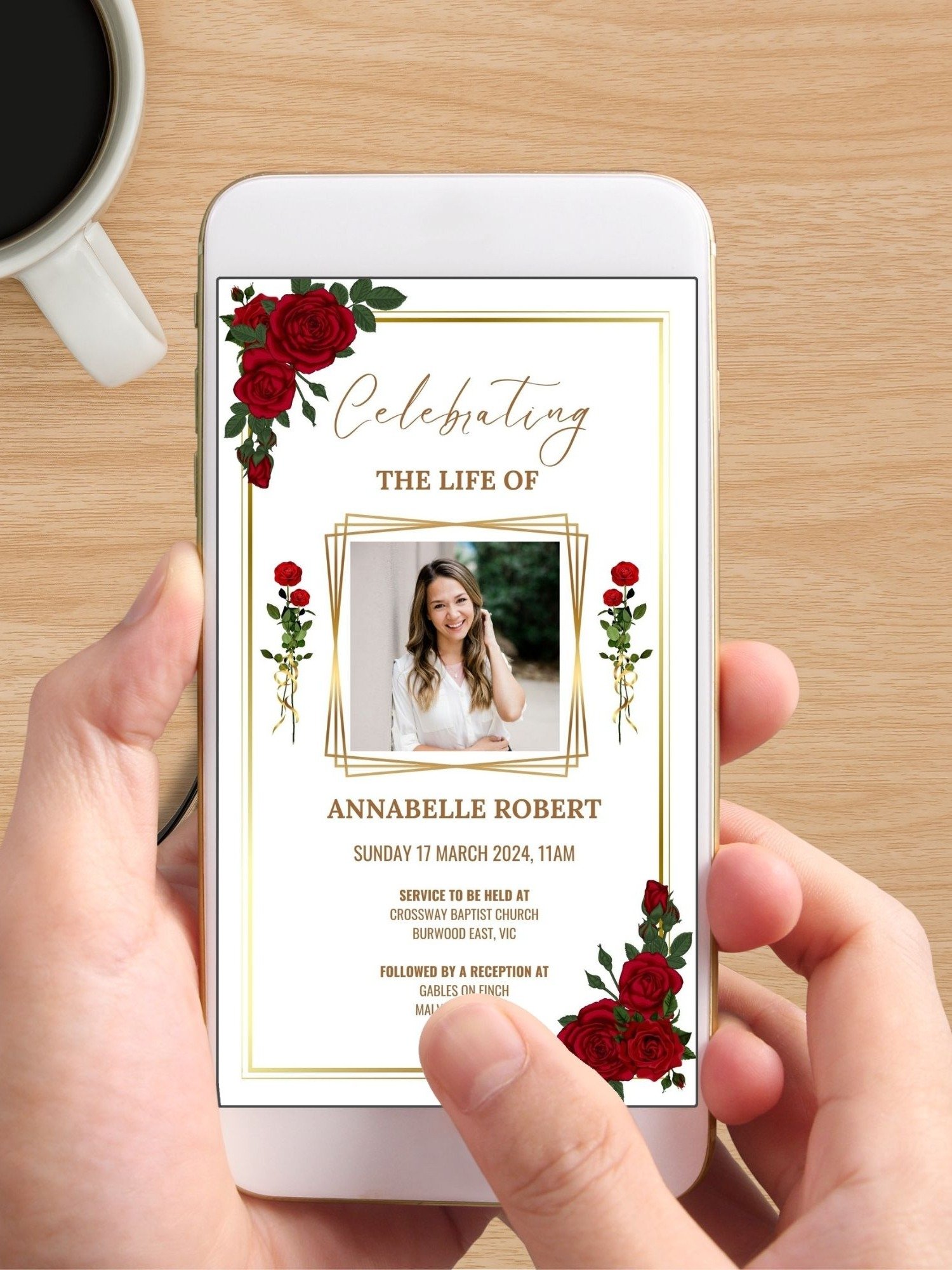 Red Roses Evite Canva Template product image (5)
