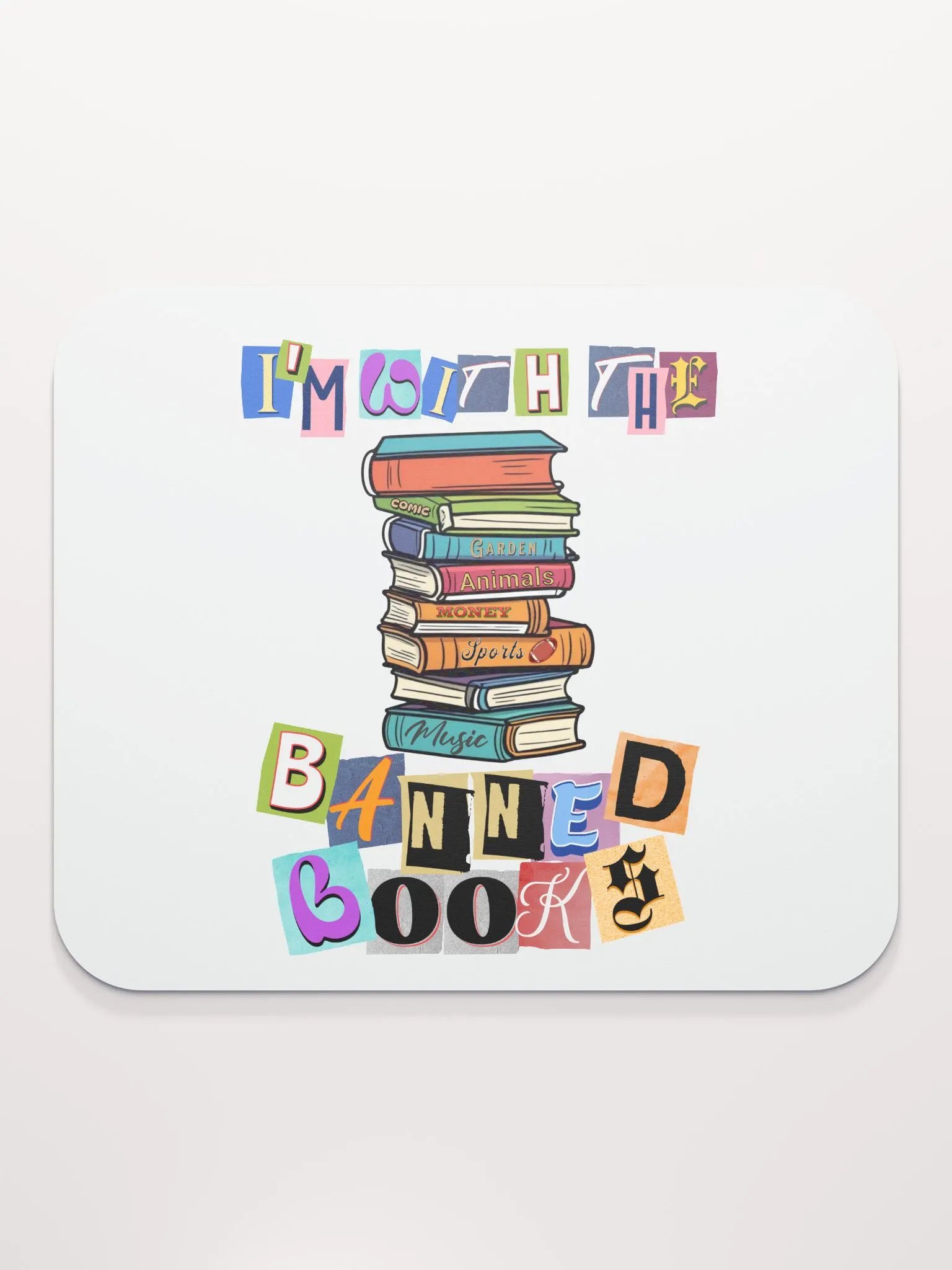 Im With The Banned Books Eclectic Stack Mouse Pad product image (2)