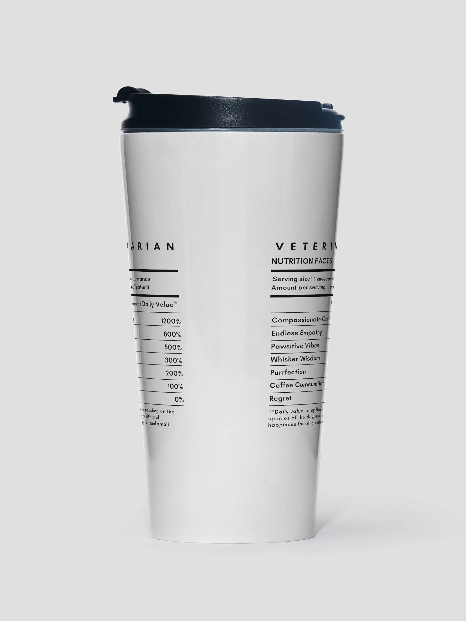 "Veterinarian Nutrition Facts" Stainless Steel Travel Mug product image (2)