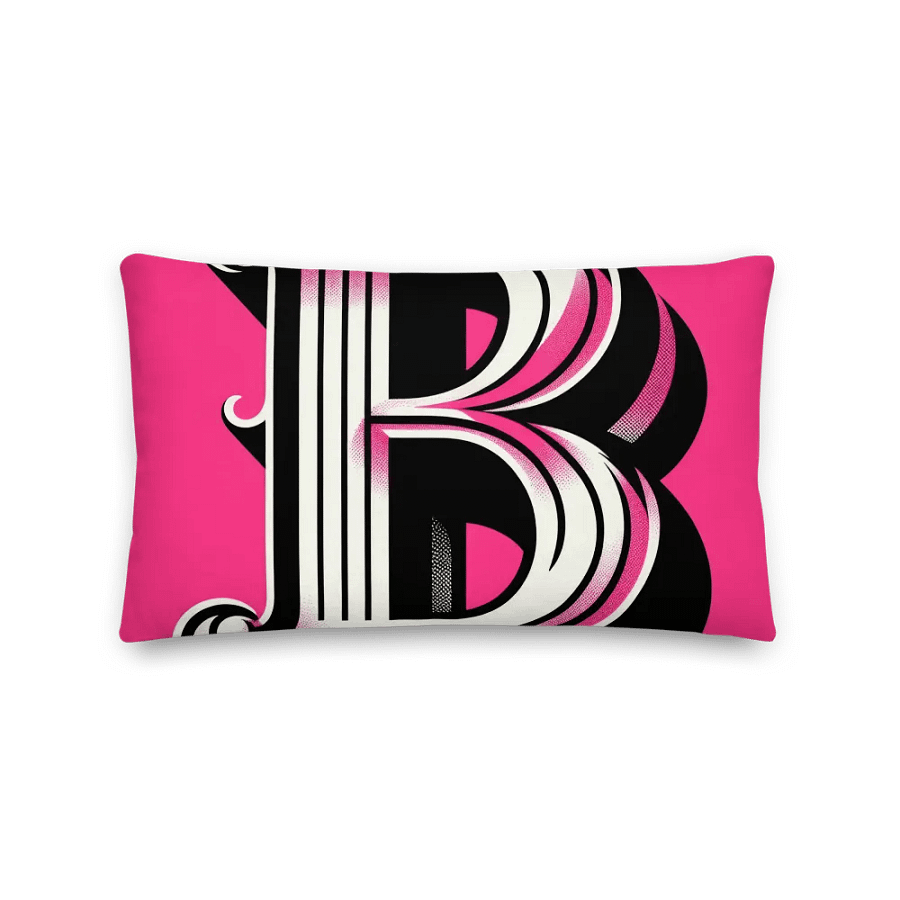 Bewitching 3D Monogram Pillow |AI Design initial B product image (3)