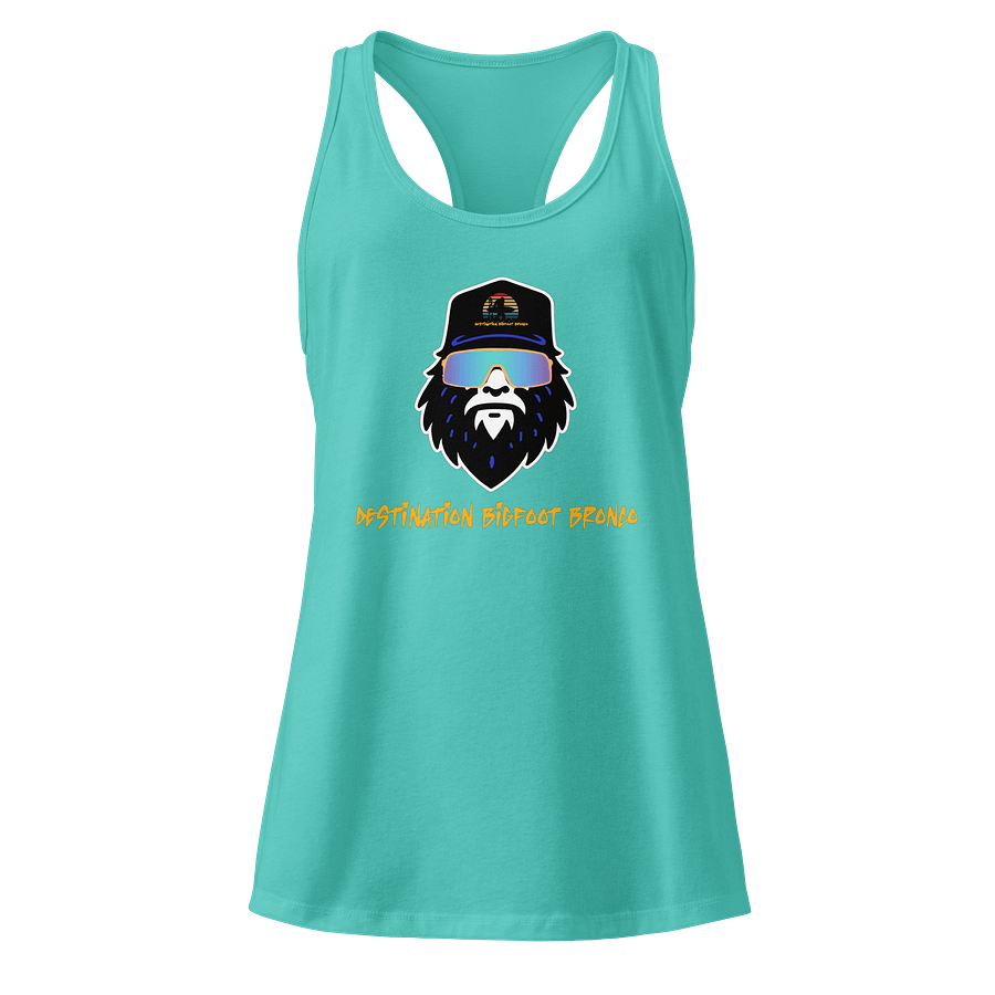 Destination Bigfoot Bronco Bigfoot Logo Next Level Women's Racerback Tank Top (Multi Color Options) product image (13)