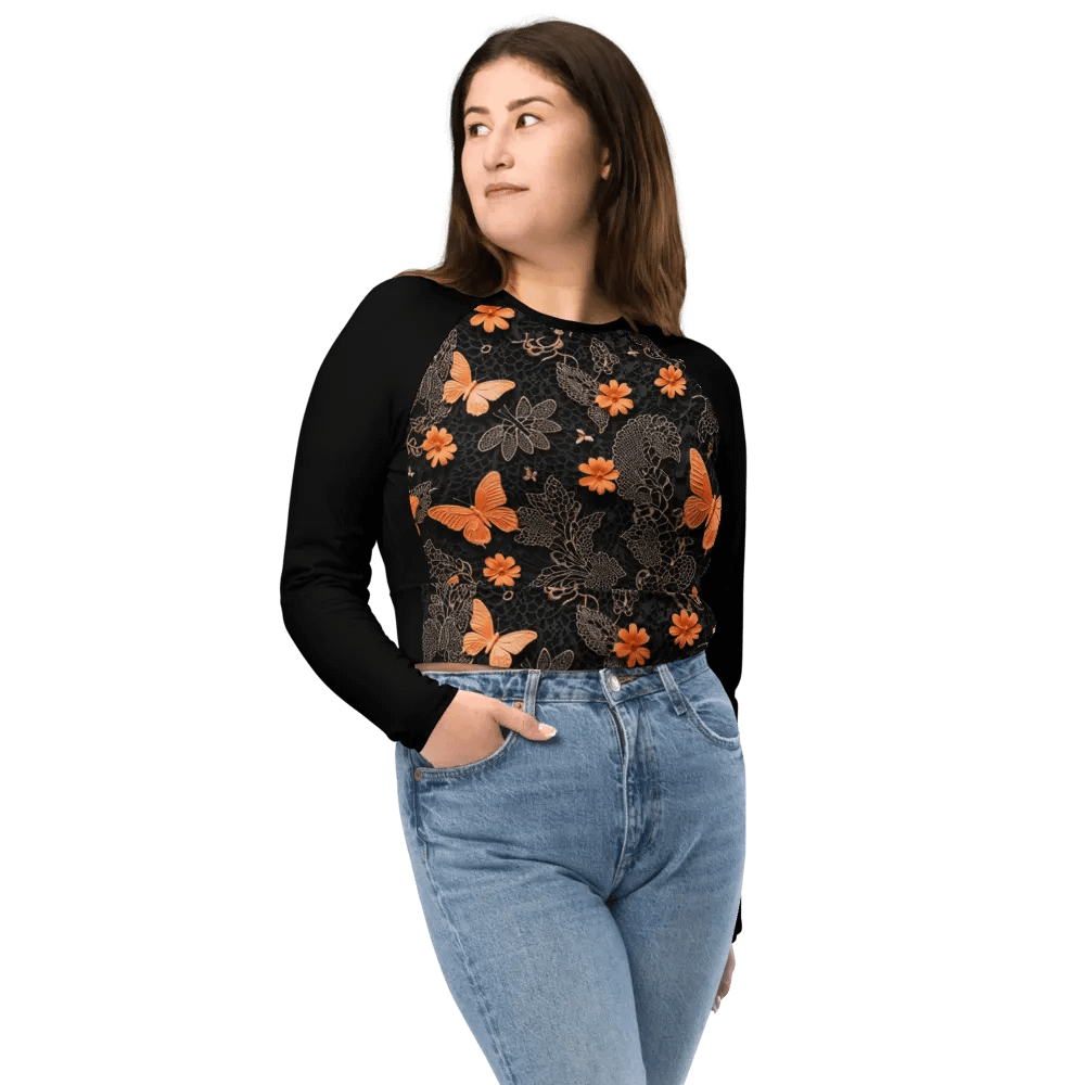 Elegant Long Sleeve Crop Top product image (6)