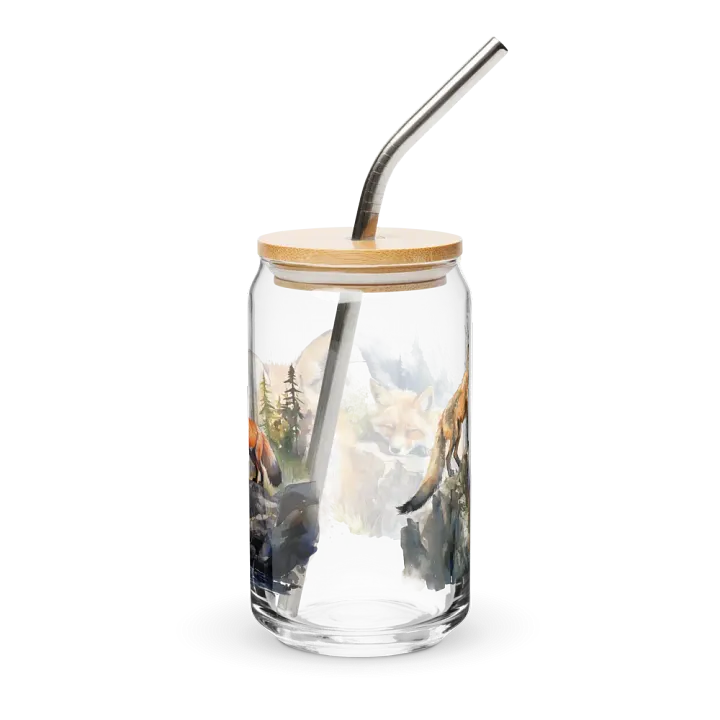 Foxes in the Wild Glass Can Sipper product image (2)