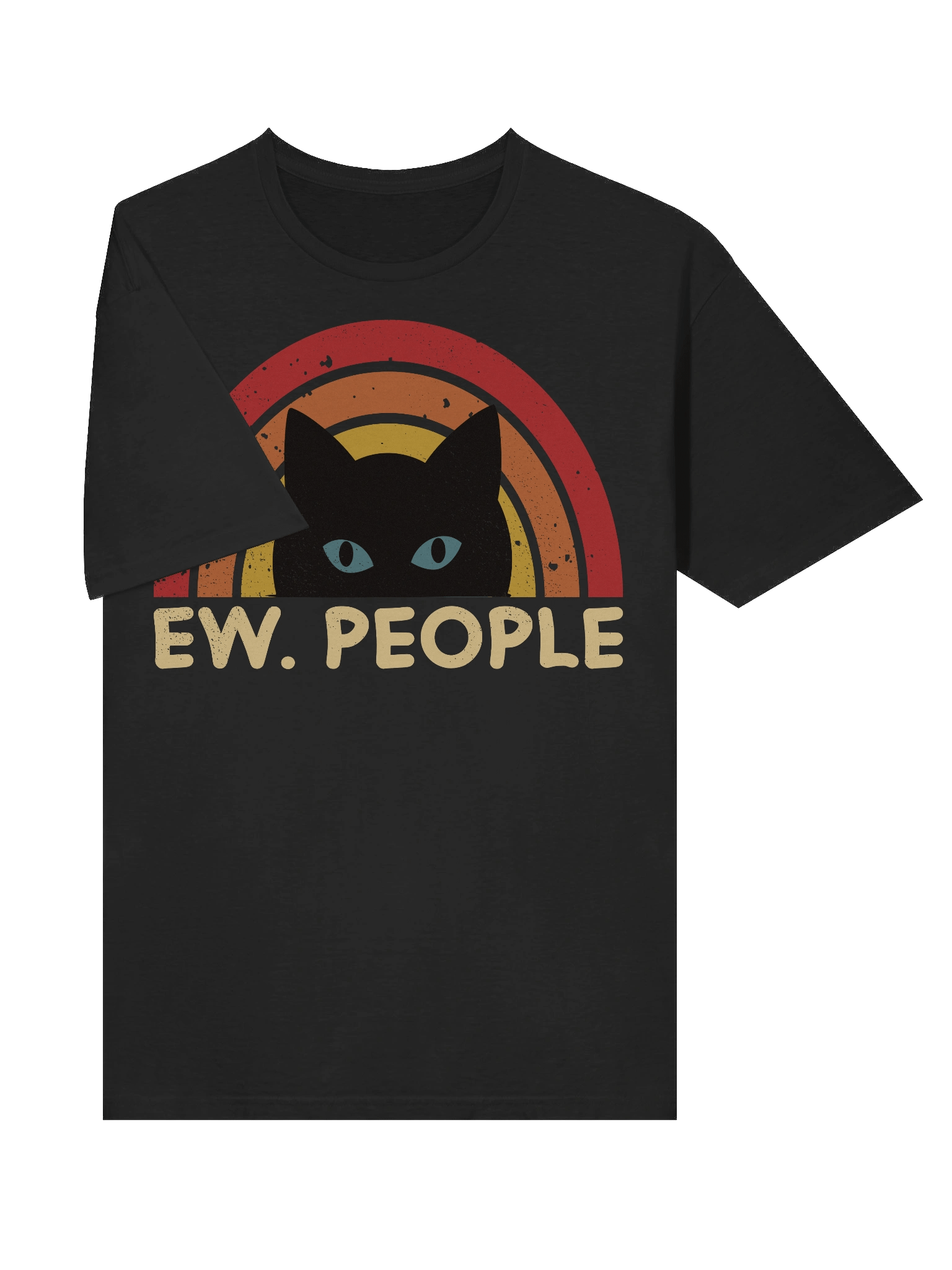 Ew. People Retro Cat Rainbow T-Shirt product image (27)