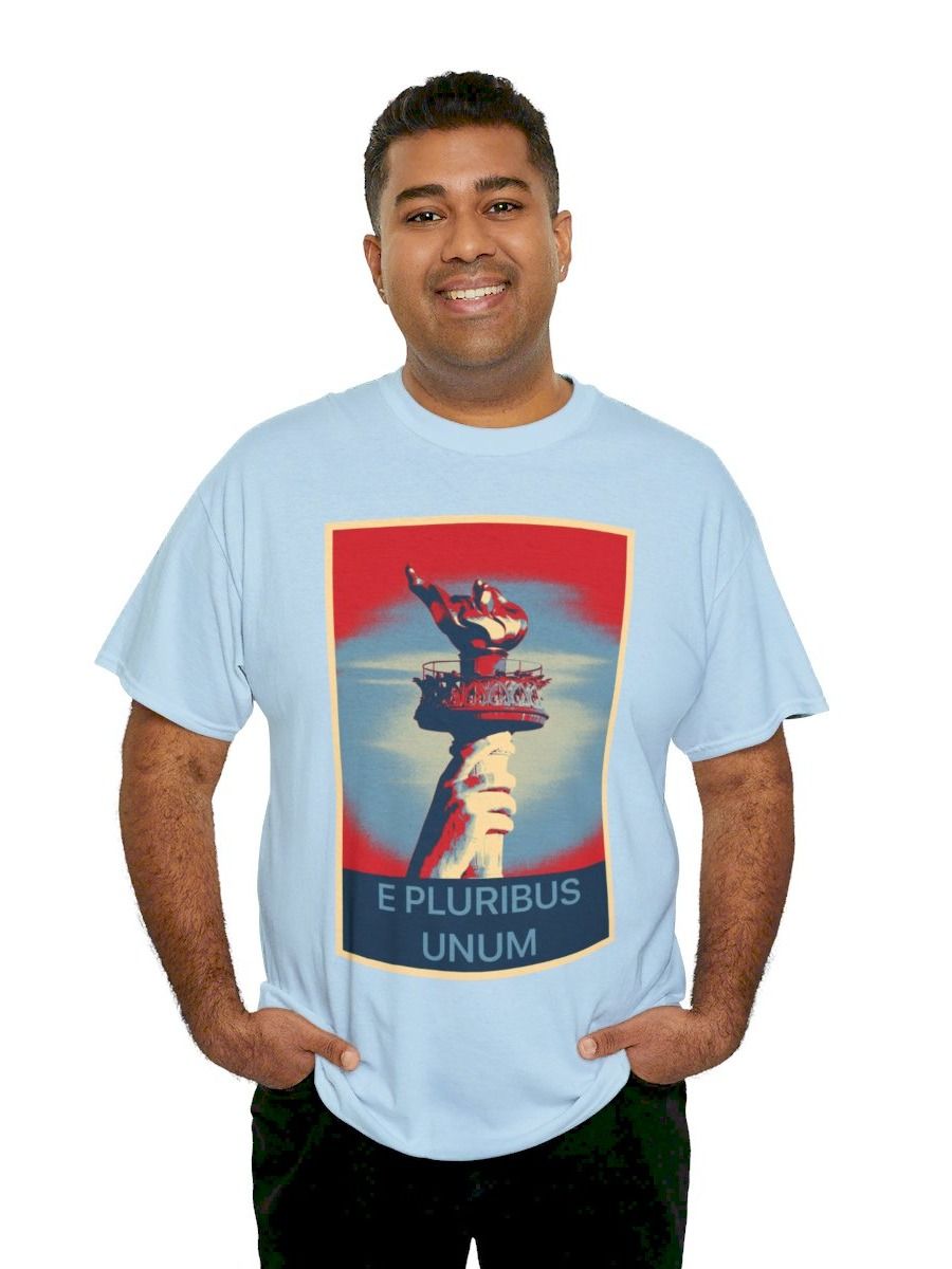 E Pluribus Unum 100% Cotton Patriotic T-Shirt Nonpartisan Blue product image (5)