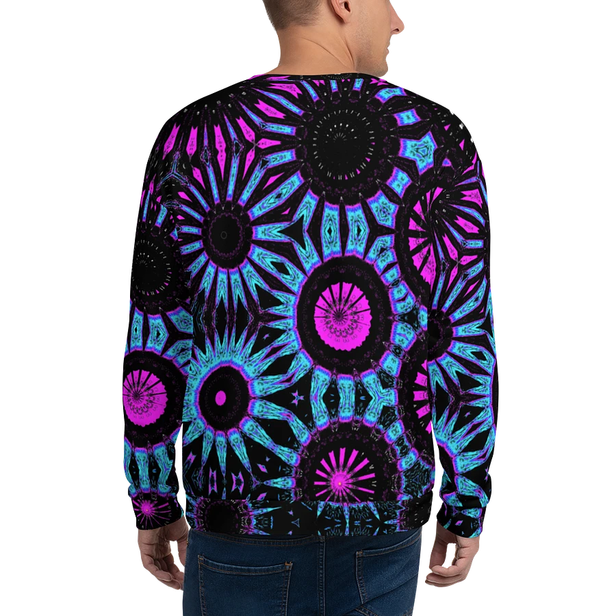 Abstract Circular Shapes in Turquoise, Black and Pink Unisex Sweatshirt product image (7)