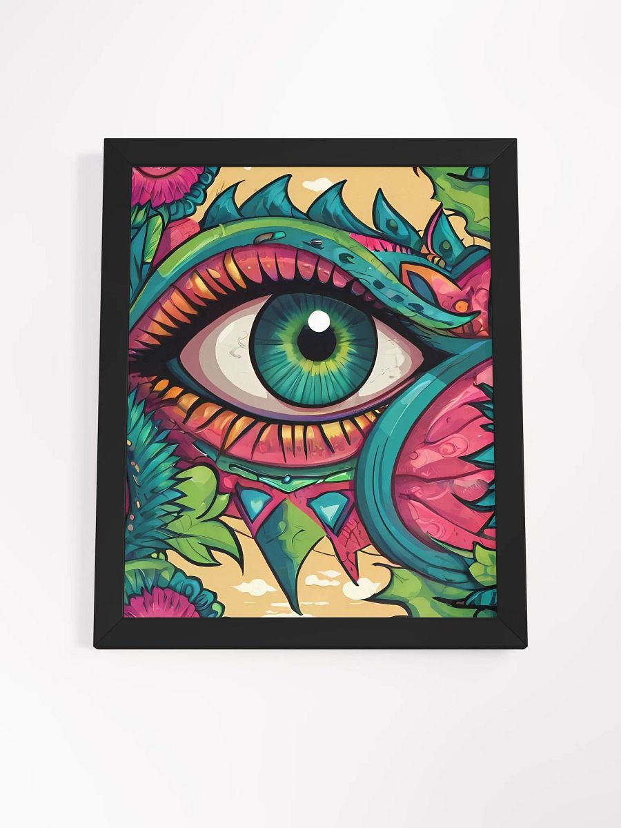 Jungle Dragon - Green Monster Eye Wall Art Framed Print product image (4)