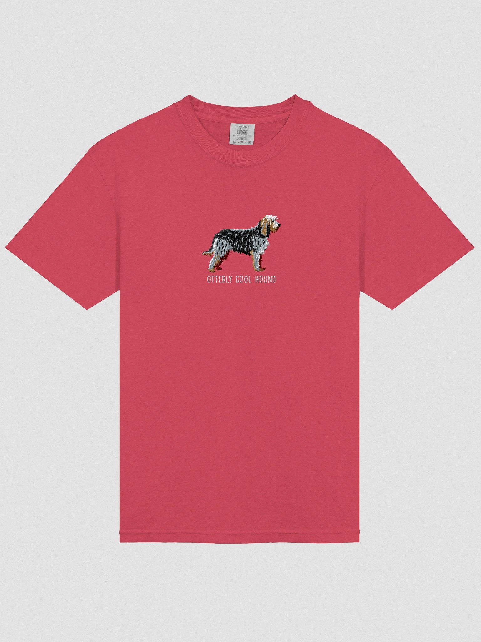 Otterly Cool Hound T-Shirt(Embroidered) of an Otterhound(Gray) product image (6)