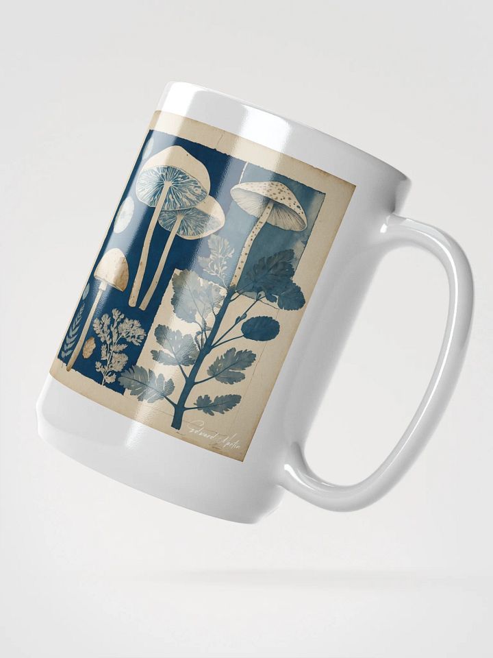 'Fungi in Blue' by Edward Martin : Vintage Botanical Mushroom Mug product image (2)