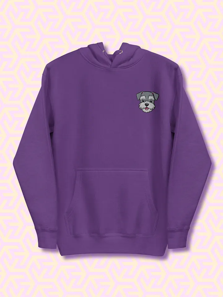 Happy Miniature Schnauzer Pup Embroidered Premium Hoodie product image (1)