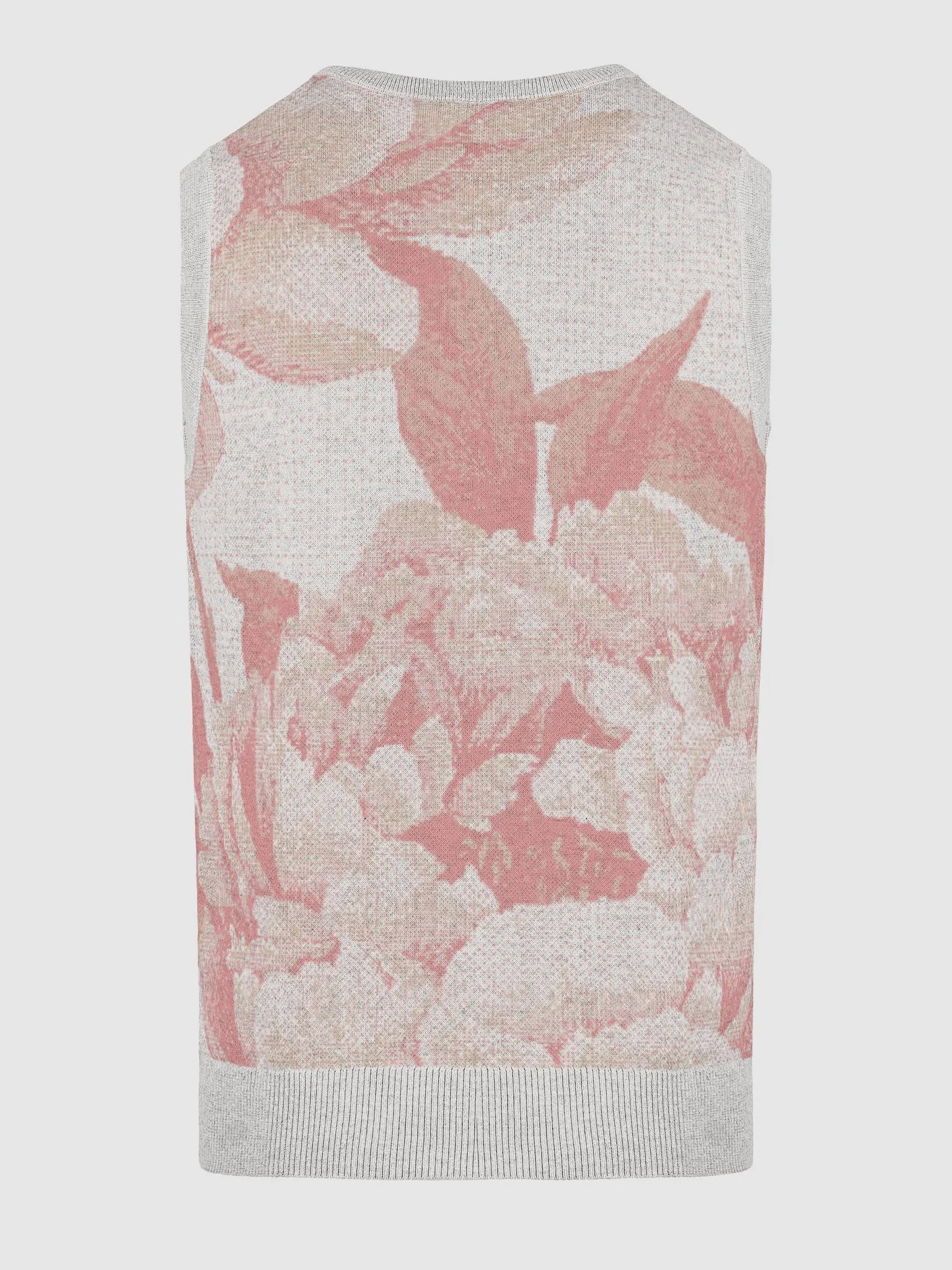 Floral Bliss Coral III Knitted V-Neck Vest product image (4)