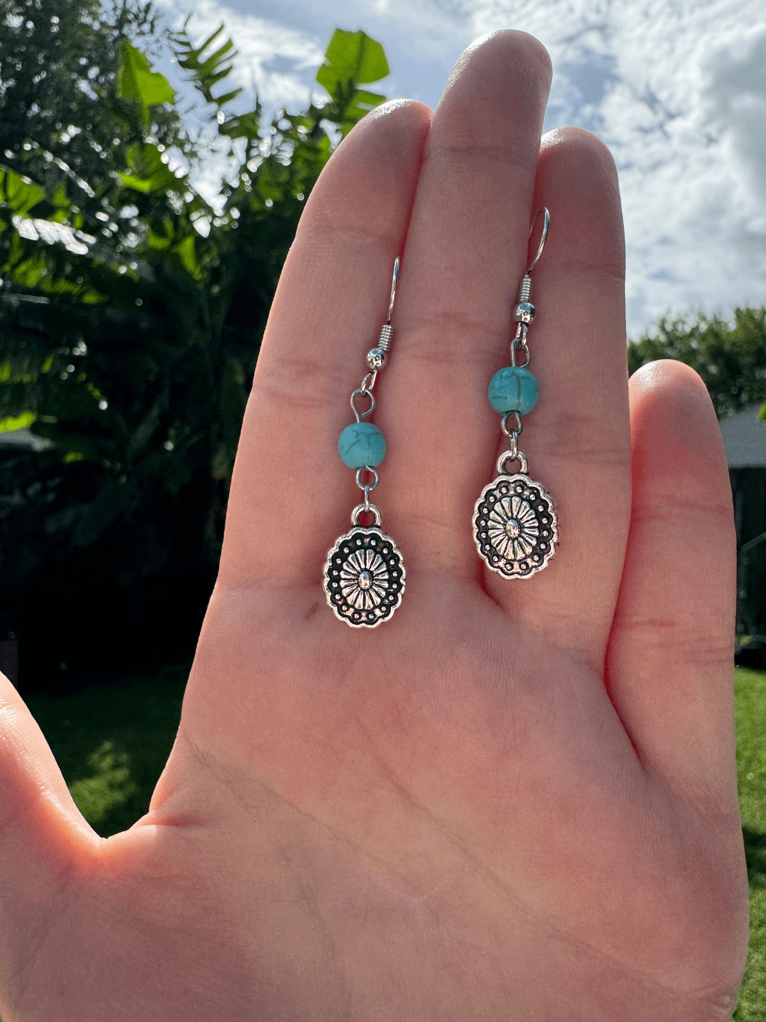 Turquoise Concho Earrings product image (1)