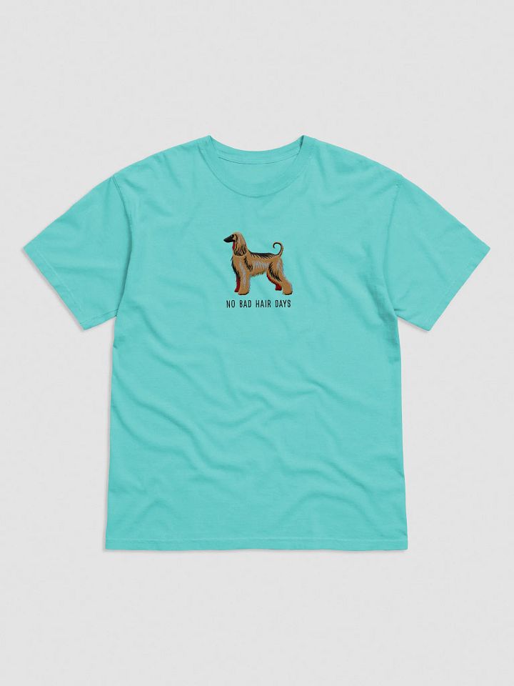 No Bad Hair Days T-Shirt(Embroidered) of an Afghan Hound(Black Mask) product image (17)