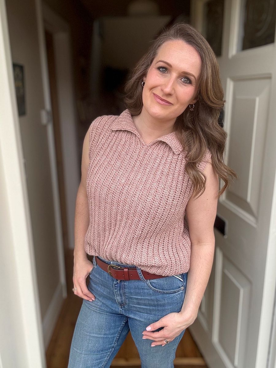 Beginner Pullover or Vest Pattern / Easy Crochet Sweater Pdf Pattern / Adult Sizes XS to 5XL ribbed crochet top pattern product image (1)