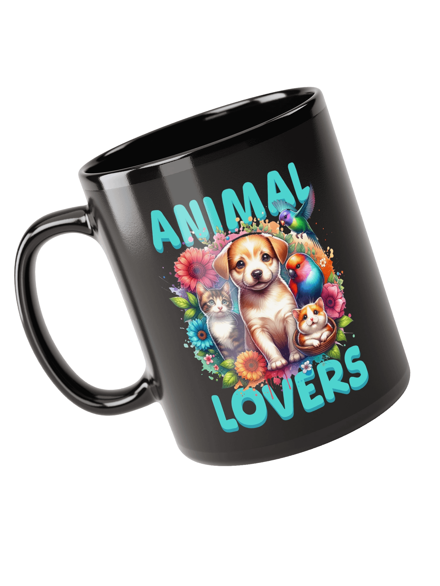 Animal Lovers | Black Glossy Mug product image (3)