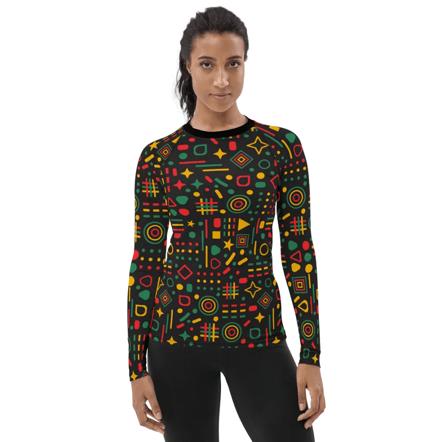 Bold Heritage: Black History Month All-Over Print Women's Rash Guard product image (6)