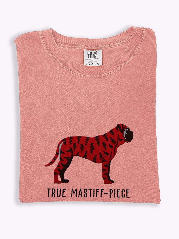 True Mastiff-Piece T-Shirt(Embroidered) of an English Mastiff(Brindle) product image (1)