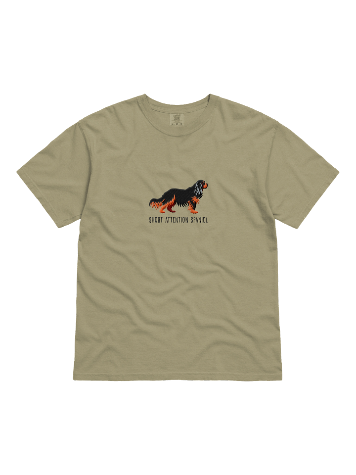 Short Attention Spaniel T-Shirt(Embroidered) of a Cavalier King Charles Spaniel(Black & Tan) product image (3)