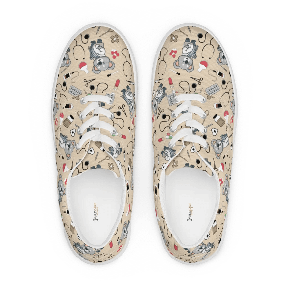 Cute Medical Koala Lace-up Canvas Shoes (Tan) product image (5)