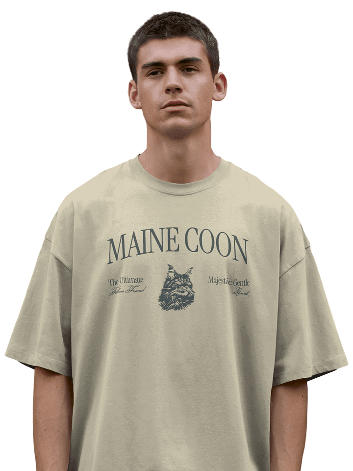 Maine Coon T-Shirt – Relaxed Fit Heavyweight Unisex Cotton T-Shirt product image (2)