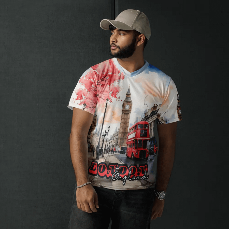 London England Watercolor All Over Print Jersey Shirt product image (11)