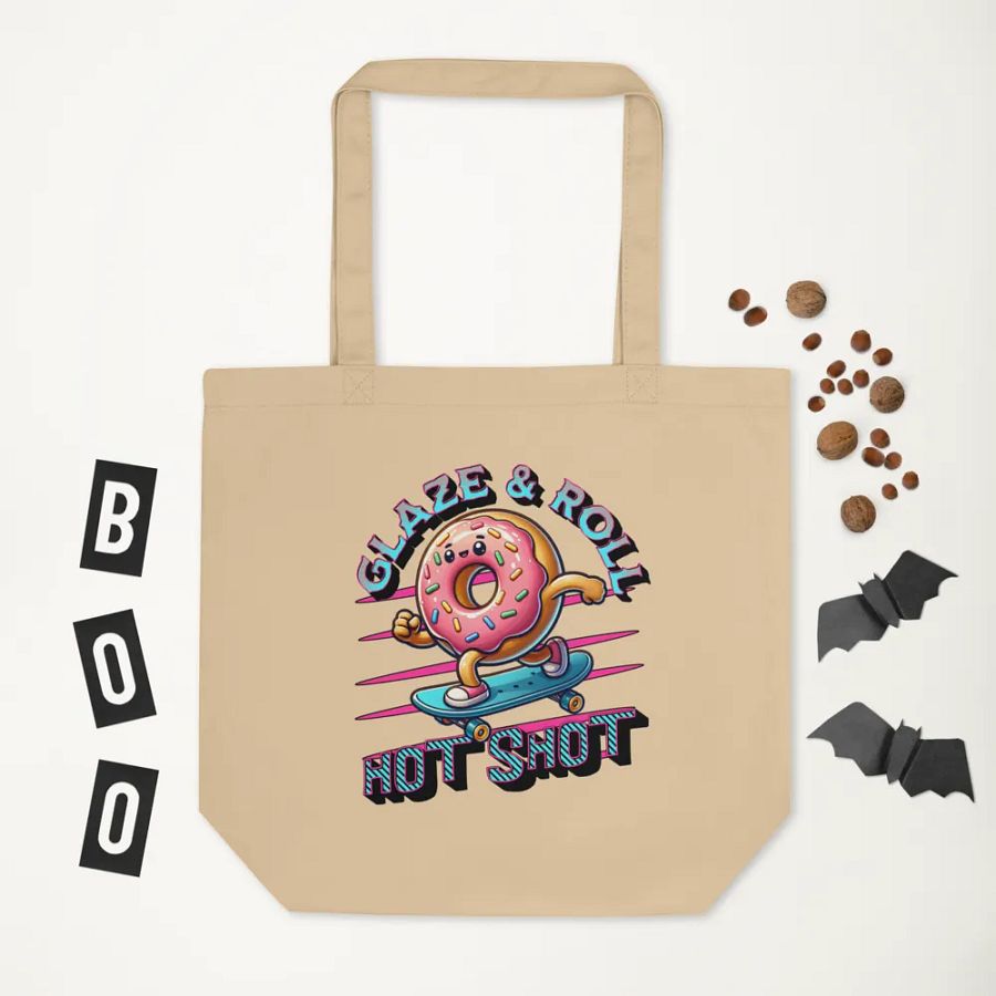 Glaze And Roll Hot Shot Donut Skateboard Tote Bag product image (5)