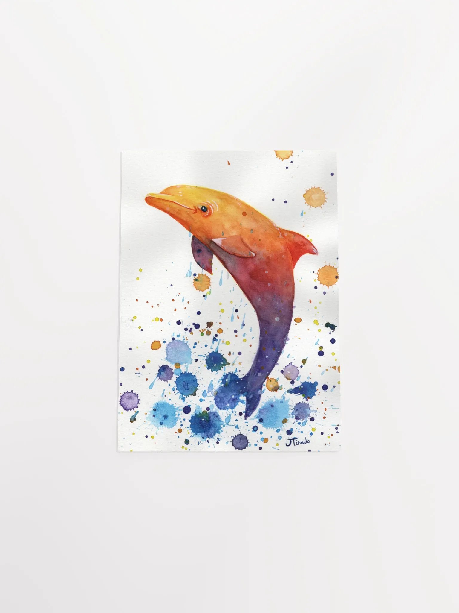 Vibrant Dolphin Leaping Watercolor Poster product image (23)
