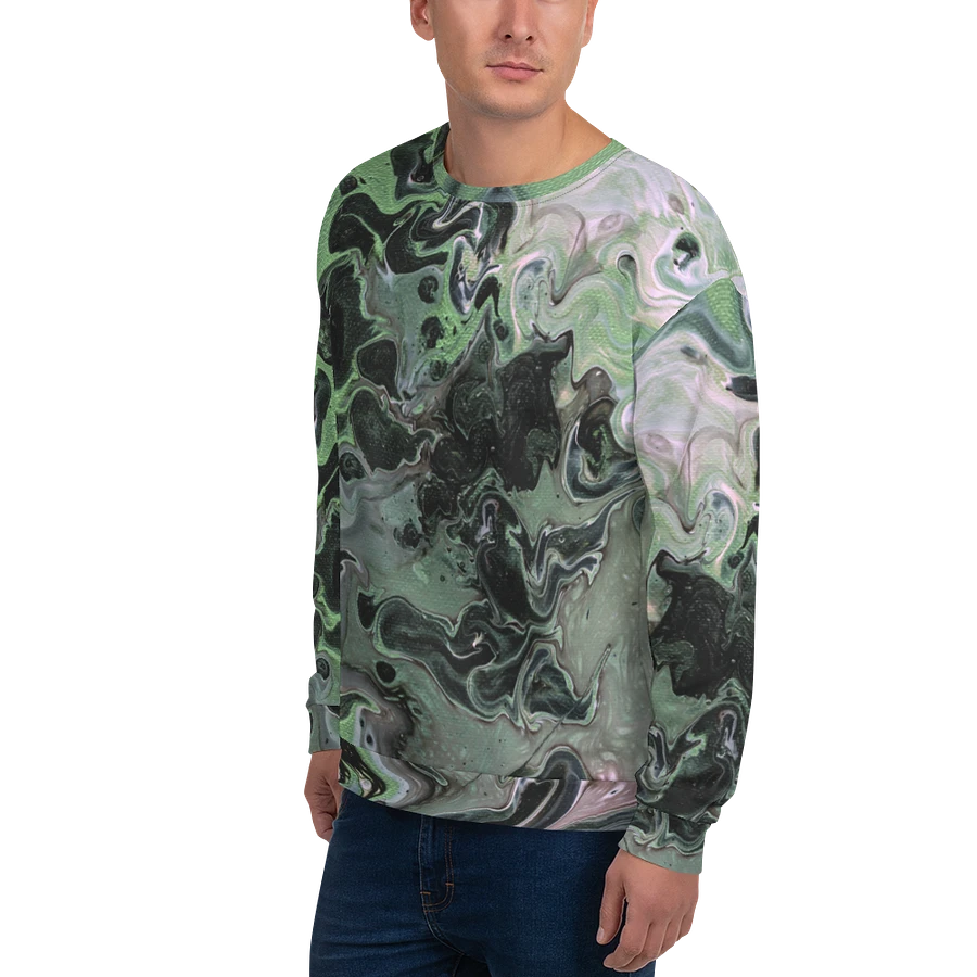 Metallic Green Fluid Acrylic Sweatshirt product image (3)