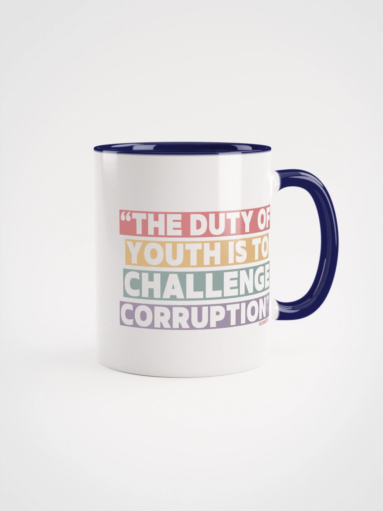 The Duty of Youth is to Challenge Corruption Quote Mug - Being Liberal product image (1)