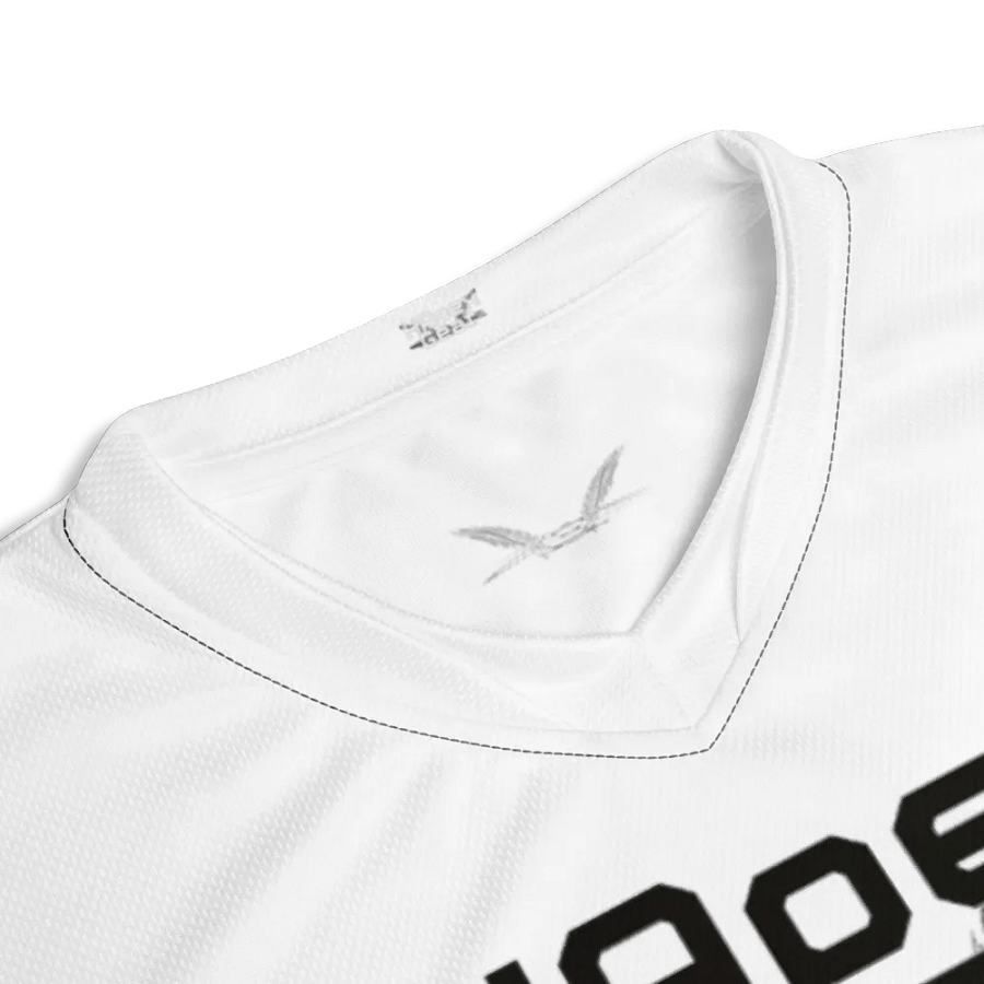 Recycled Unisex Sports Jersey - White - Mr I'm Not Important - Black HApex Gear Black Logo product image (4)