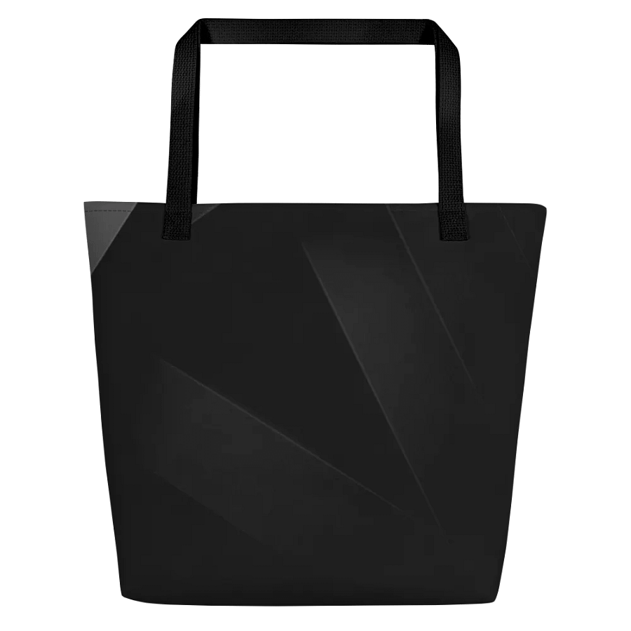 Black/Steel All-Over Print Large Tote Bag w/ Pocket : Luigi & Ariel Logo product image (4)
