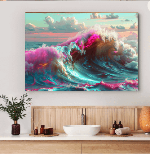 Neon Waves Wall Art product image (1)