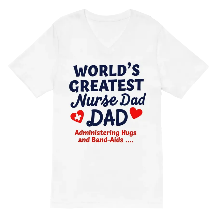 World's Greatest Nurse Dad V-Neck Tee product image (2)