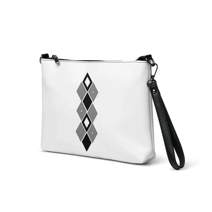 Black and white triangle design crossbody bag product image (2)