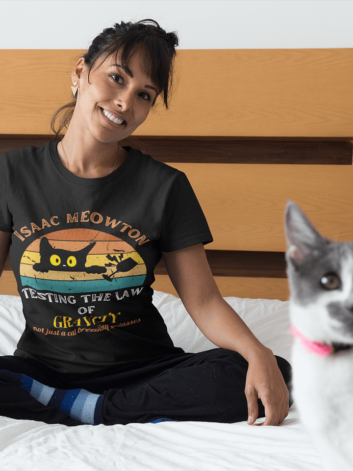 Isaac Meowton Cat Lover T-Shirt product image (2)