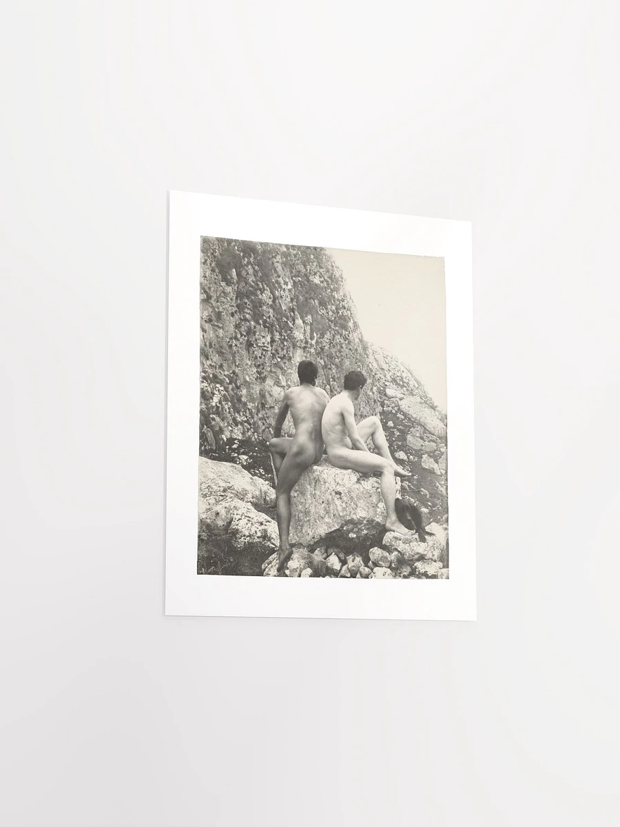Two Nude Male Youths On Rock By Wilhelm Von Gloeden (c. 1890) - Print product image (3)