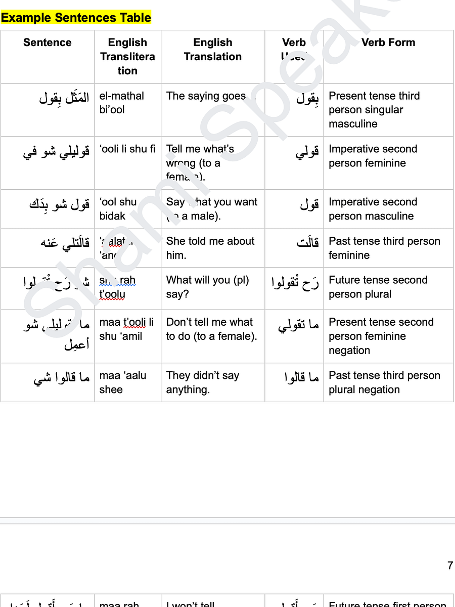 The Verb "To Say" in Levantine Arabic product image (3)