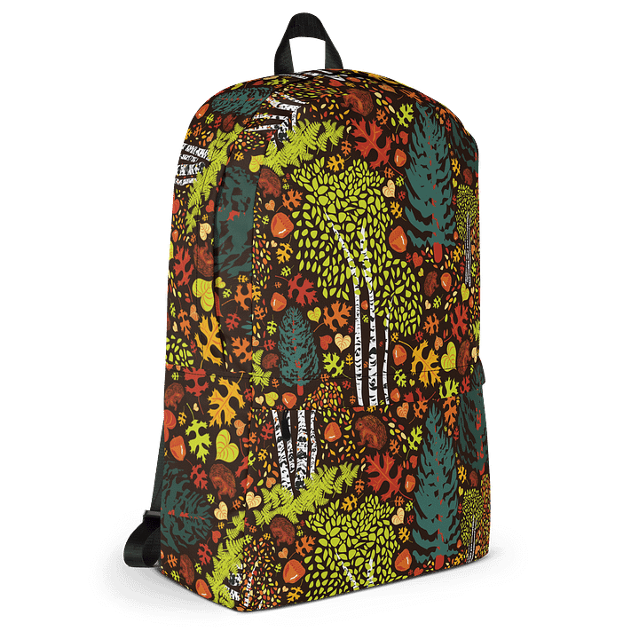Cabincore Birch Squirrels & Acorns Backpack | Woodland Whimsy with Artful Utility 🎒 | by Monique Faella Designs™ product image (2)